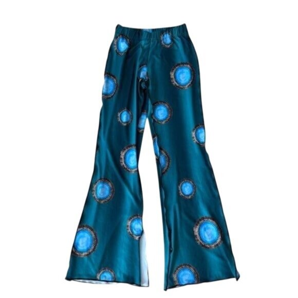 ANIM LIVING Ankle-Slit Flare Pants in Bizu - Picture 1 of 3